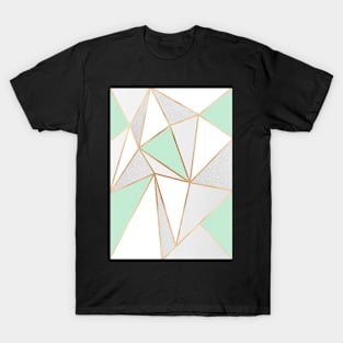 Mint Green, Grey & Gold Geo T-Shirt